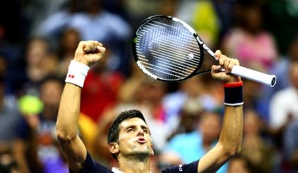 PHOTOS: Djokovic repels net-charging Lopez to advance to semis