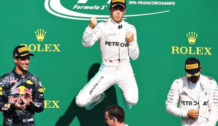 Belgian GP: Rosberg eases to victory, Hamilton third