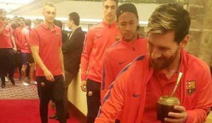 Six-yr-old Afghan boy Murtaza meets his idol Messi