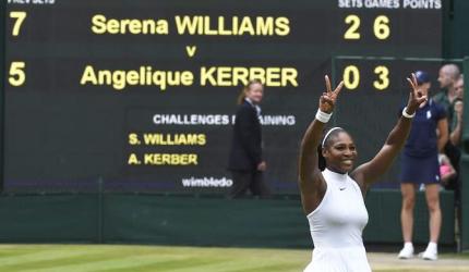 Serena downs Kerber to win Wimbledon title, equals Graf's record