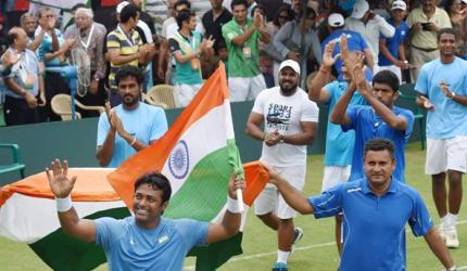 Davis Cup: Paes, Bopanna seal play-off place with easy win