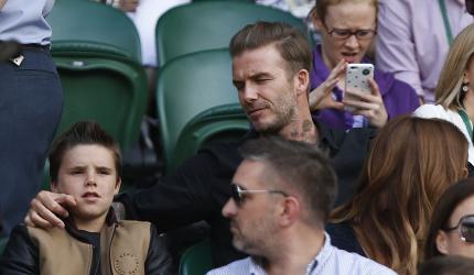 PHOTOS: Beckham, Bradley Cooper on Wimbledon's celebrity court