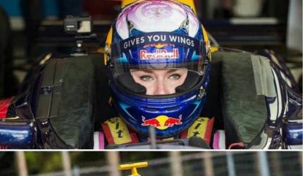 Skier Lindsey Vonn drives Formula Renault