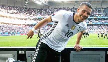 Germany's Podolski ends international career