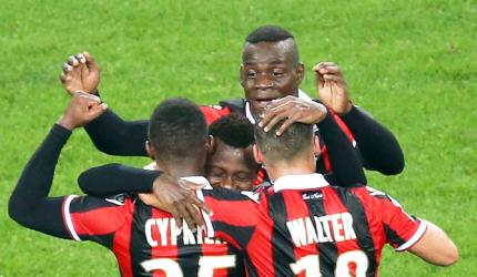 Nice go atop Ligue 1 with 2-0 win against Lyon