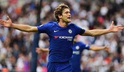 EPL PHOTOS: Alonso double for Chelsea spoils Spurs' Wembley opener