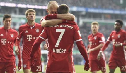 Roundup: Bayern record 13th consecutive win; Inter win seventh game in a row