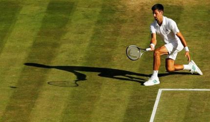 Djokovic in action on day of women's quarter-final