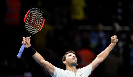 ATP Tour Finals: Sublime Dimitrov thrashes Goffin to reach semis