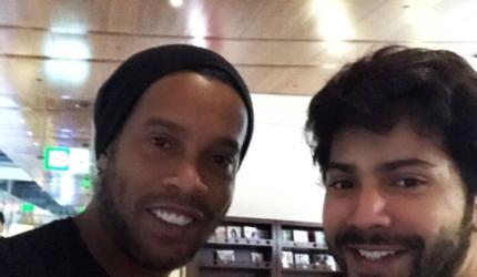 When Varun Dhawan met soccer legend Ronaldinho!