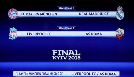 Champions League semis: Bayern to face Real, Liverpool to take on Roma