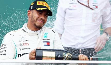 Lucky Hamilton wins chaotic Azerbaijan Grand Prix