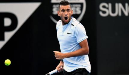 PHOTOS: Siniakova tames Sharapova; Kyrgios sets up Dimitrov clash