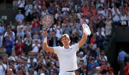 Wimbledon PICS: Anderson shocks Federer; Djokovic in semis for 8th time
