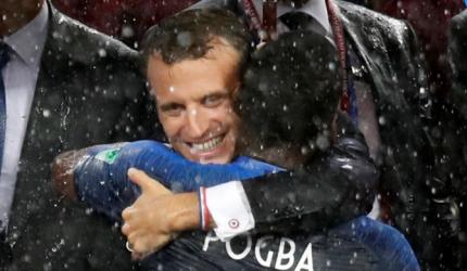 French president can bless his lucky stars, again, as 'Les Bleus' win World Cup