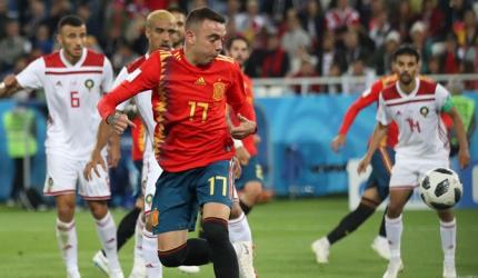 WC PIX: Spain snatch late draw with Morocco to top group