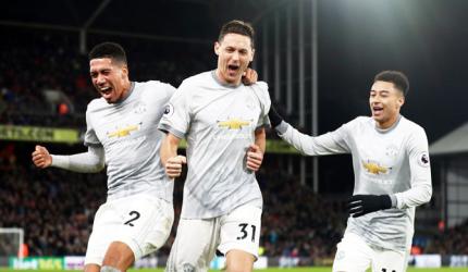 EPL PHOTOS: United pull off win at Palace in five-goal thriller