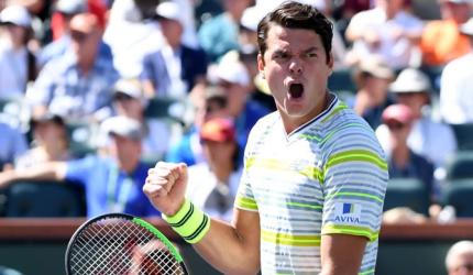 PHOTOS: Raonic sets up Del Potro semis; Halep and Venus crash out