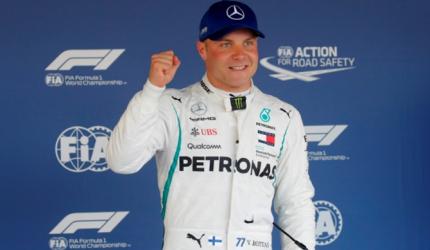Russian Grand Prix: Bottas pips Hamilton to pole in Russia