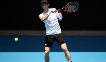 Murray back on the court after hip surgery