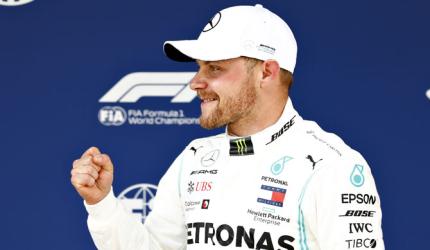 Bottas on pole for F1's 1,000th race; Hamilton second