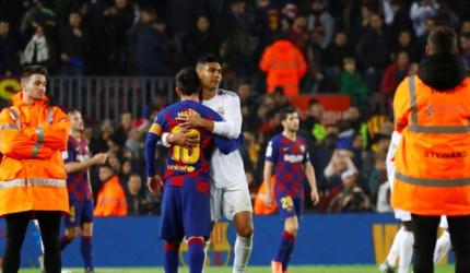 Barca, Real share spoils in rare goalless 'Clasico'