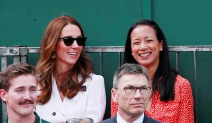 Duchess Kate skips Royal Box for outside court