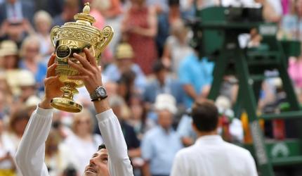 Djokovic outlasts Federer to win fifth Wimbledon title