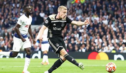 PICS: Van de Beek gives Ajax edge over Spurs in semis