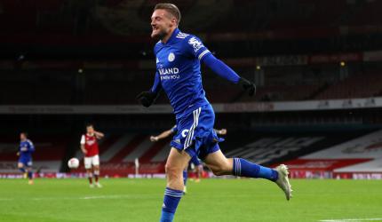 EPL: Vardy's late strike helps Leicester down Arsenal
