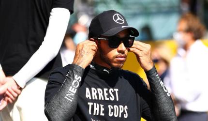 Tuscan GP: Hamilton wears 'arrest the cops' T-shirt