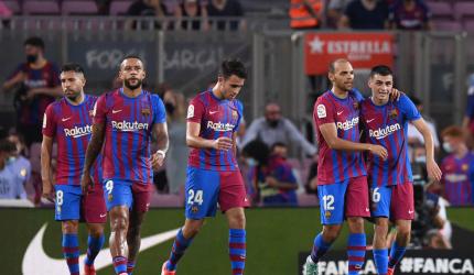 Barca play first game sans Messi; Red card for Zidane