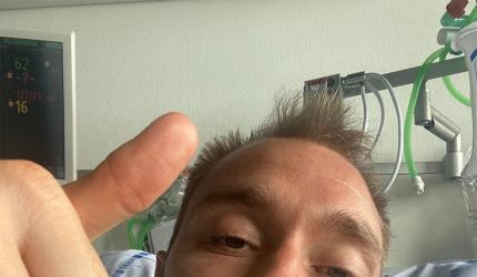 Eriksen thanks fans from hospital bed 