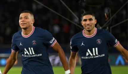 It's friendship on the sidelines for Mbappe and Hakimi