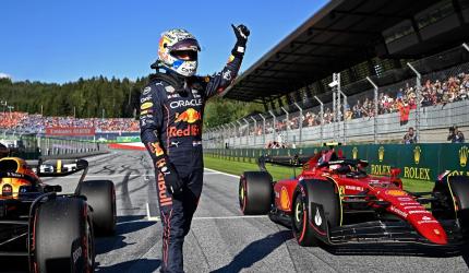 Verstappen on pole in Austria as Mercedes crash