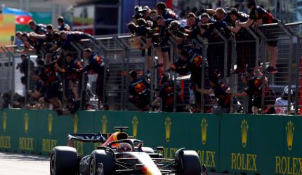 F1 PIX: Verstappen wins in Baku as Ferrari suffer