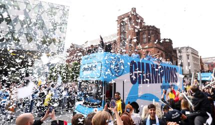 PIX: Champions Manchester City paint town blue