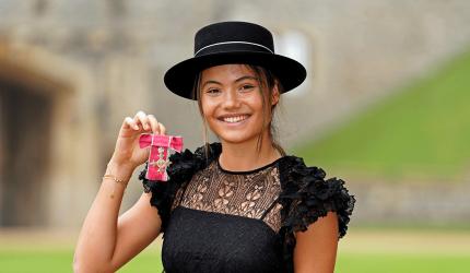 Former US Open champion Raducanu receives MBE