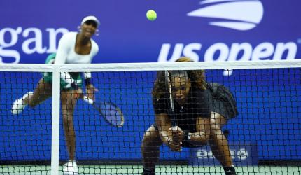 Williams sisters crash out of US Open doubles