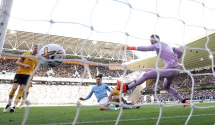 EPL PIX: Man City tame Wolves; Spurs crush Leicester