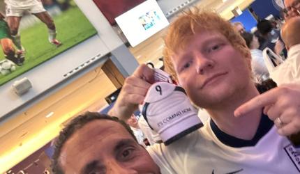 England footballers treated to Ed Sheeran performance