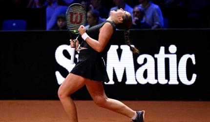 PIX: Ostapenko shocks World No 1 Sabalenka in final
