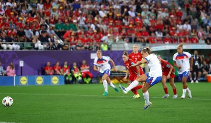 PIX: England whip Wales; meet Sweden in Euro quarters