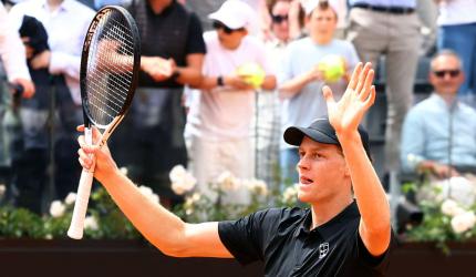 Sinner breaks Djokovic's record to storm into Rome semis