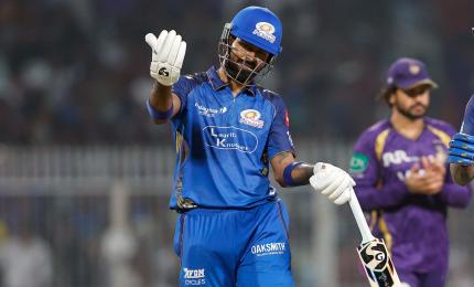 MI Captain Hardik Pandya Fined For 'Knocking Bails With Force'