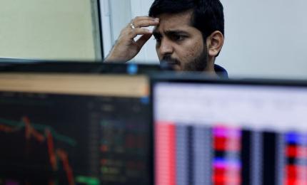 Sensex ends down 386 points on foreign fund outflows