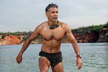 Milind Soman Spotted Jogging Wearing Toeless Shoes & The Pair