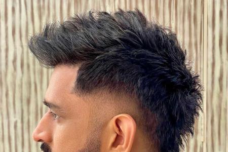 MS Dhoni's New Hairstyle Look Blows Up Social Media - YouTube