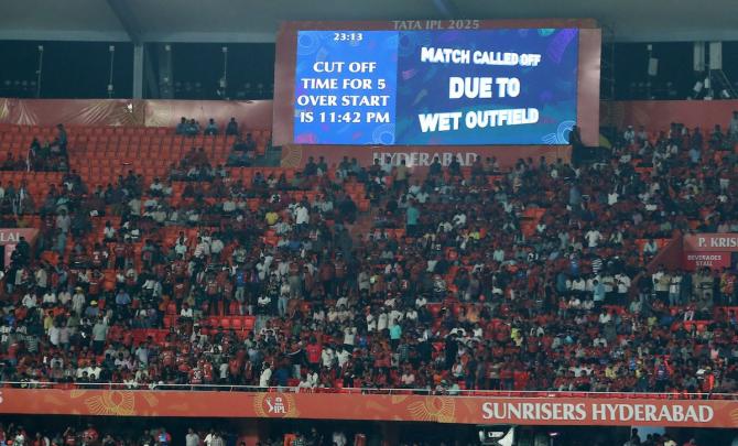 PIX: SRH knocked out after match abandoned due to rain