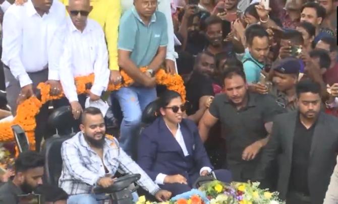 PIX: Richa Ghosh returns home to Siliguri's love